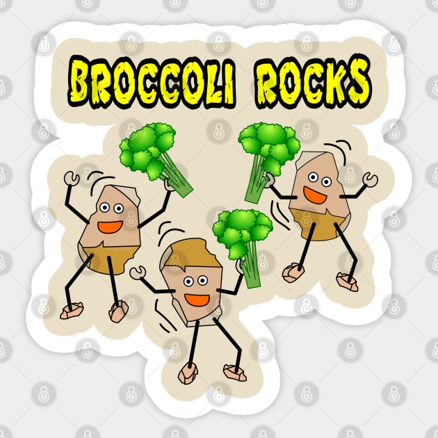 Broccoli Rocks Sticker by Barthol Graphics